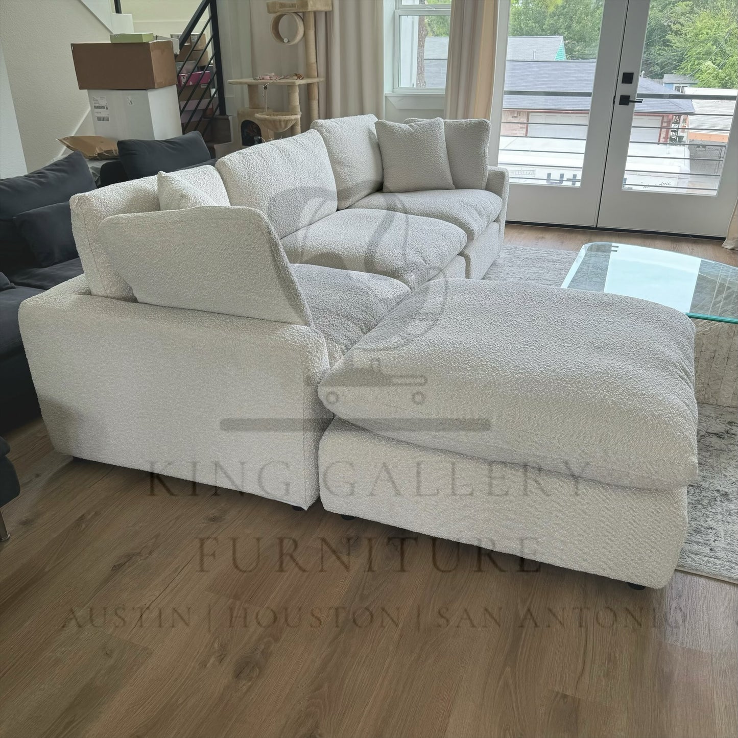 LUX 4 PIECE CLOUD COUCH - SAND BOUCLE