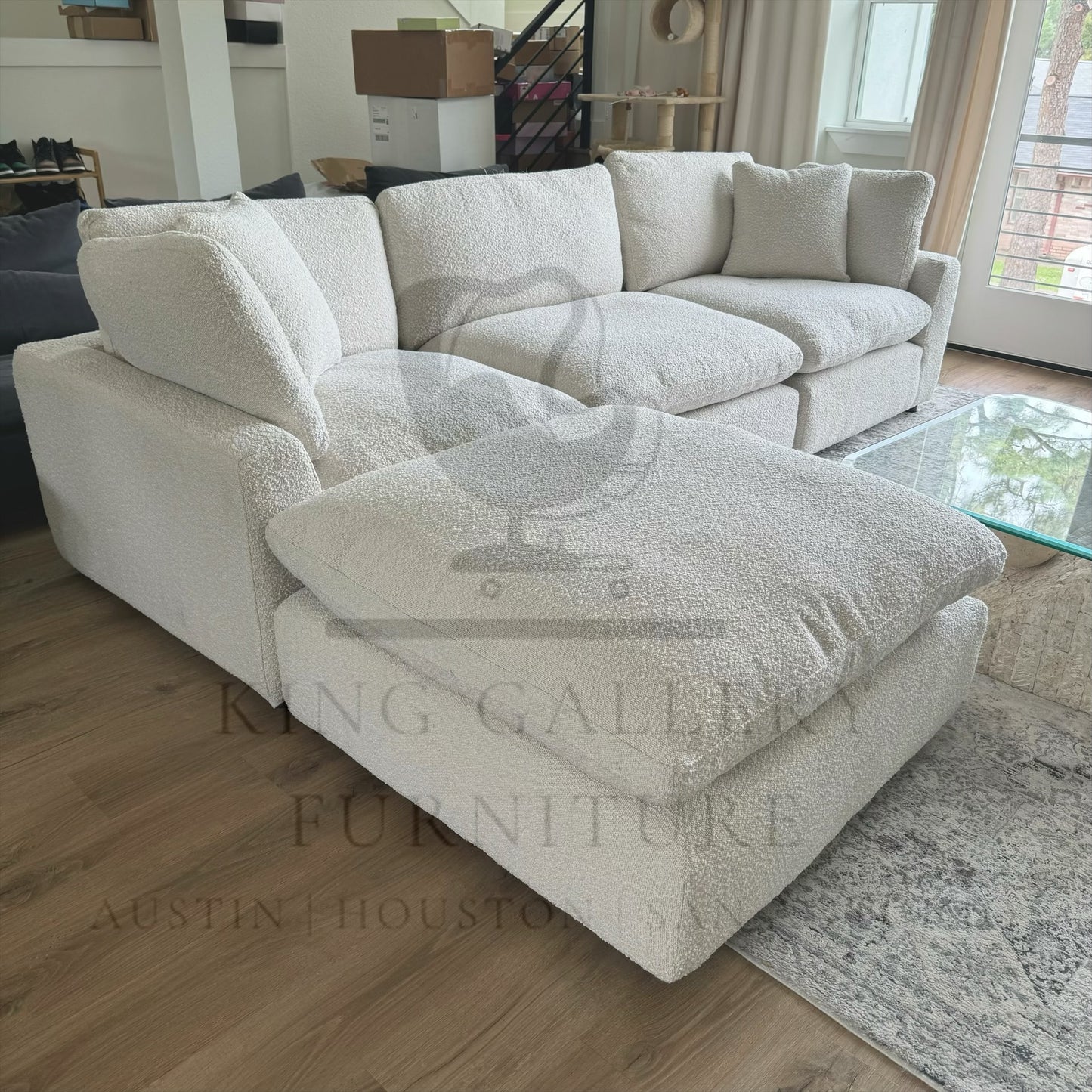 LUX 4 PIECE CLOUD COUCH - SAND BOUCLE