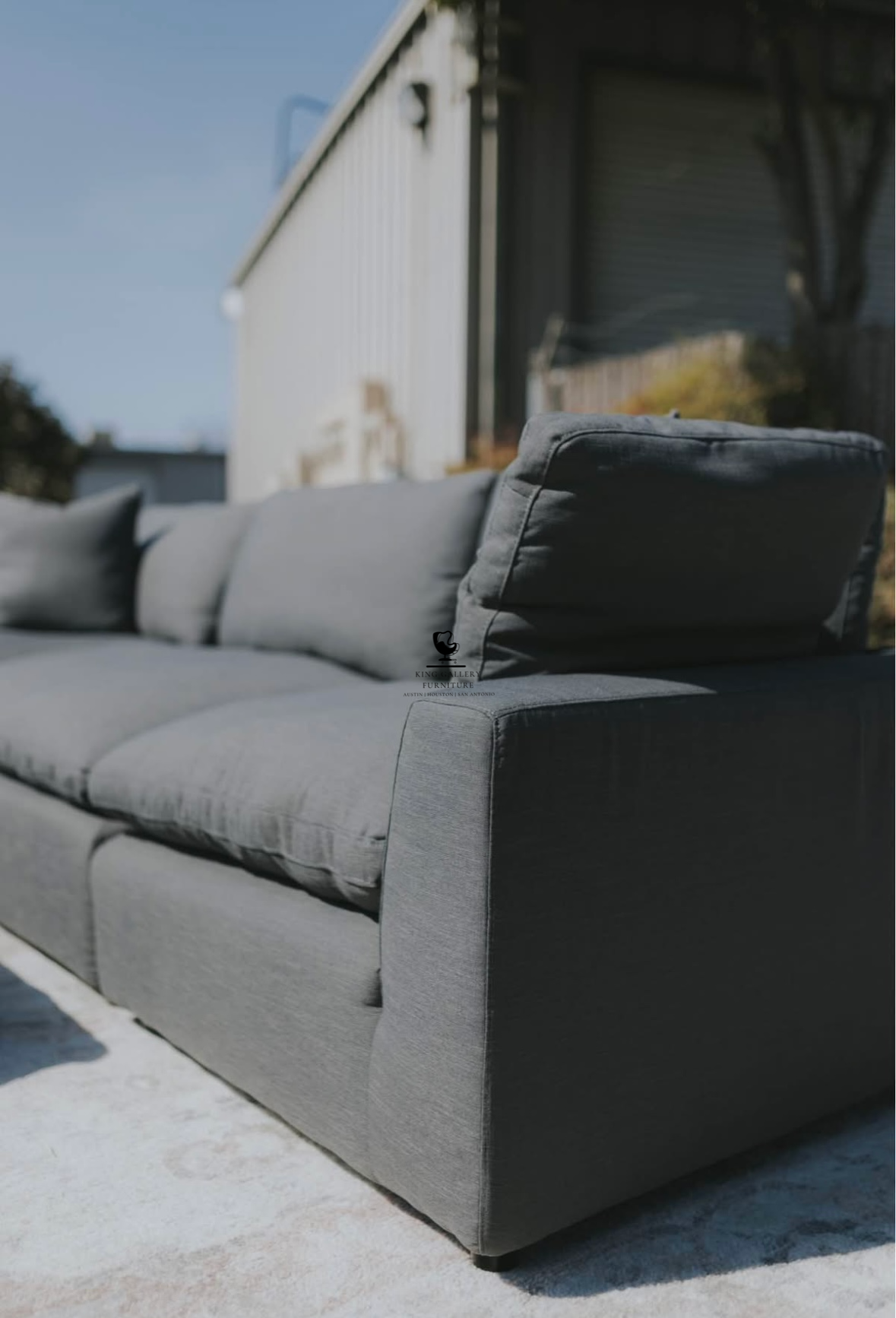 LUX 4 PIECE CLOUD COUCH - CHARCOAL LINEN