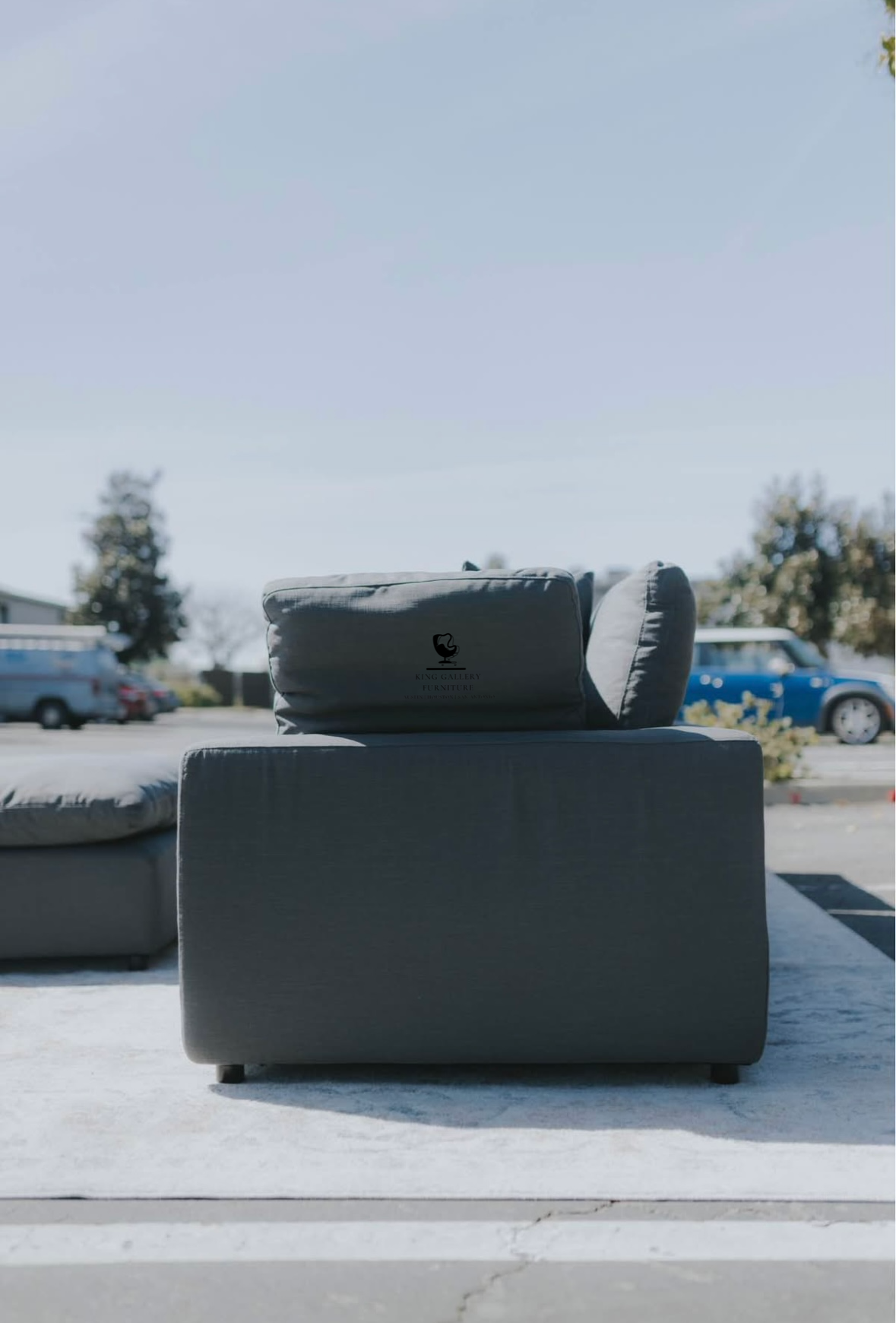 LUX 4 PIECE CLOUD COUCH - CHARCOAL LINEN
