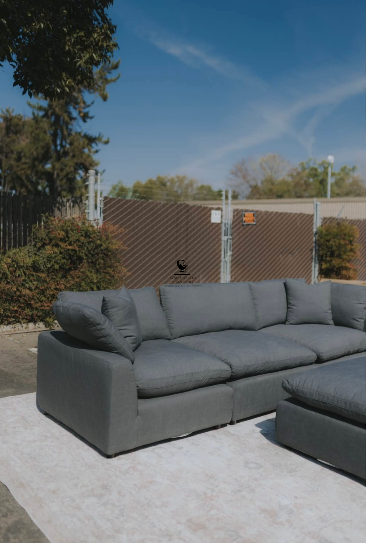 LUX 4 PIECE CLOUD COUCH - CHARCOAL LINEN