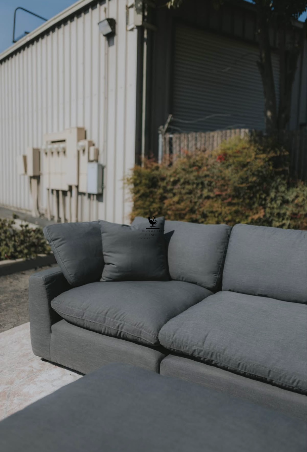 LUX 4 PIECE CLOUD COUCH - CHARCOAL LINEN