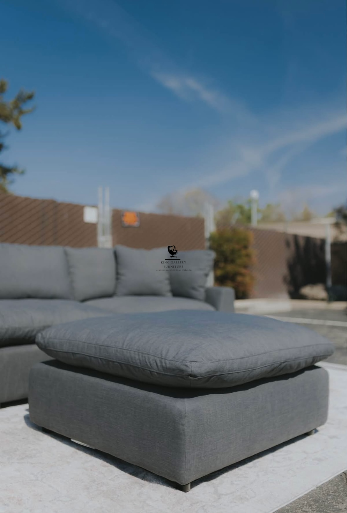 LUX 4 PIECE CLOUD COUCH - CHARCOAL LINEN
