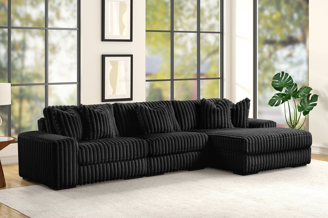 TIKTOK Corduroy 3 Piece L-Sofa