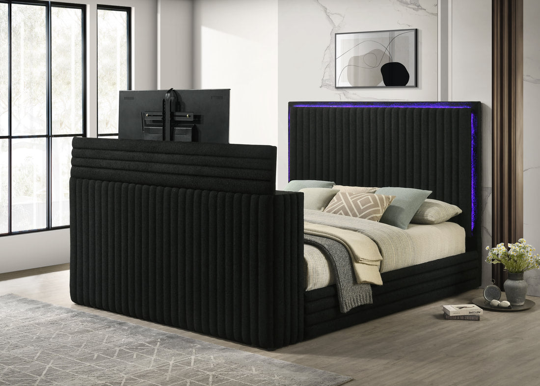 Luxury Black Platform Bed Frame | Queen & King Sizes | King Gallery Furniture