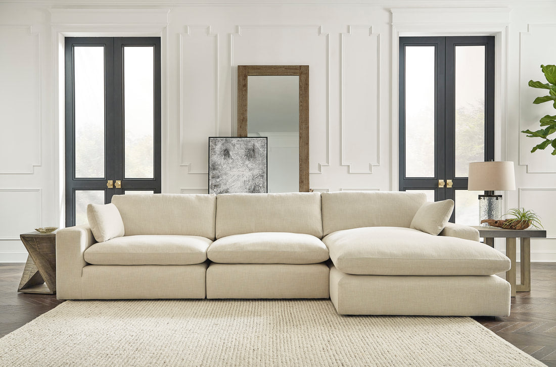 Elyza Beige™ Cloud Sofa (Right-Facing)
