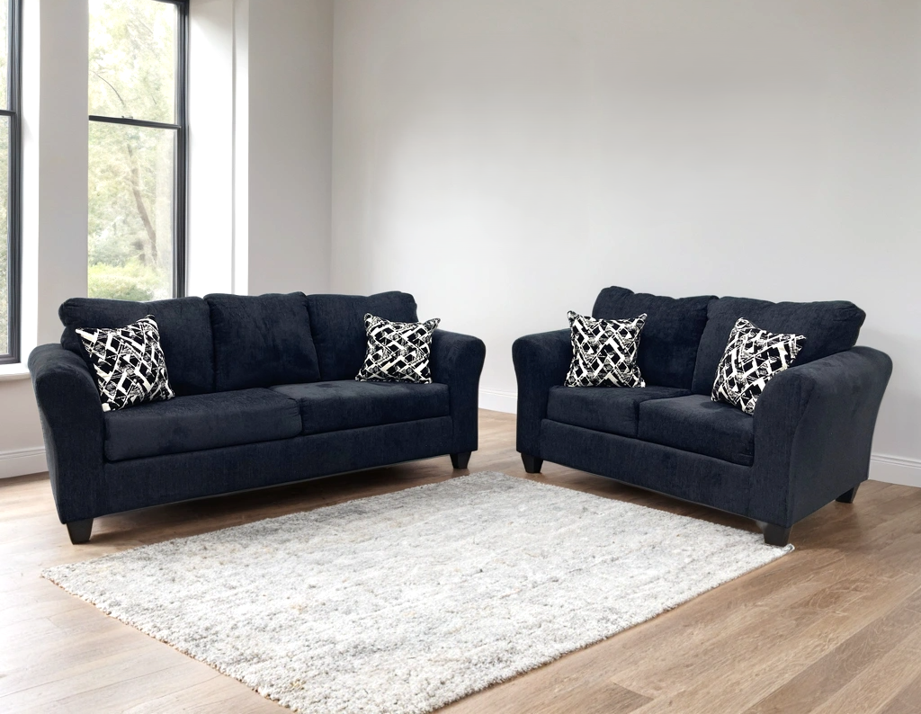 210 BLACK - 2PC Sofa and Loveseat Set **NEW ARRIVAL**