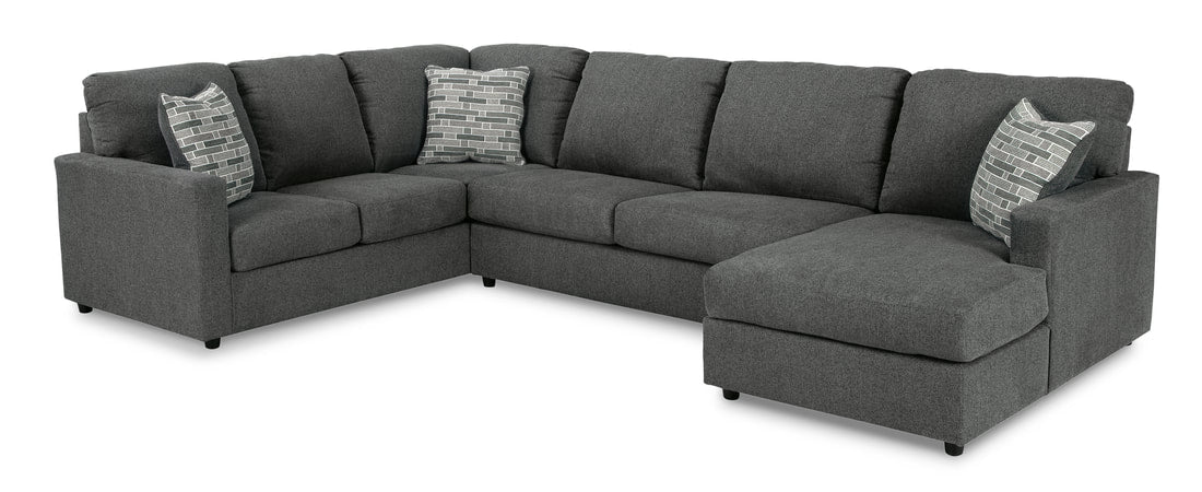 Edenfield 3-Piece Sectional with Chaise (Charcoal)