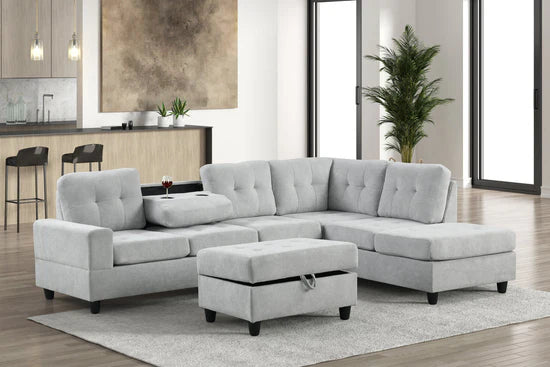The Heights Reversible Sectional + Ottoman