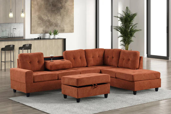 The Heights Reversible Sectional + Ottoman