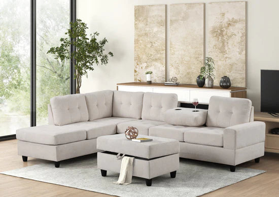 The Heights Reversible Sectional + Ottoman