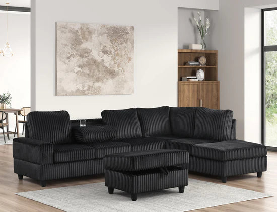 The Heights Reversible Sectional + Ottoman