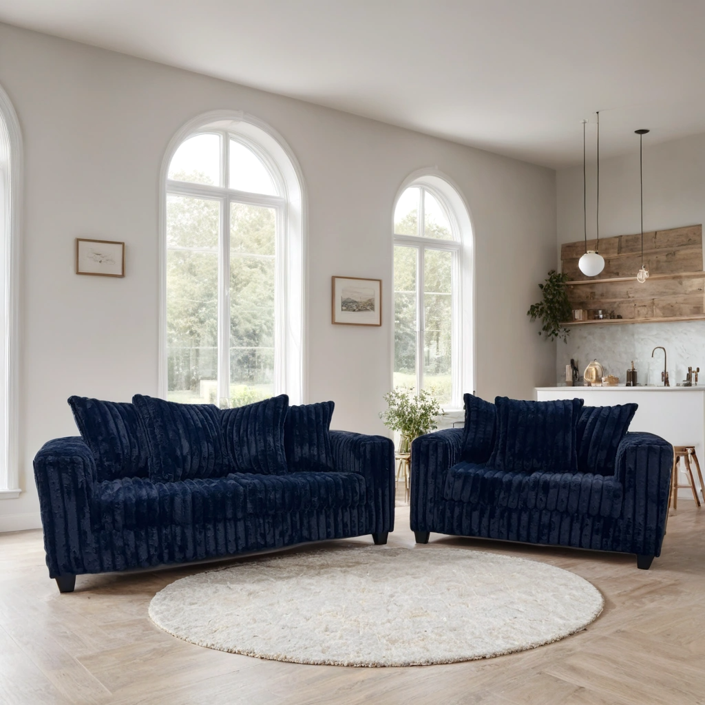 510 Navy - Sofa & Loveseat Set