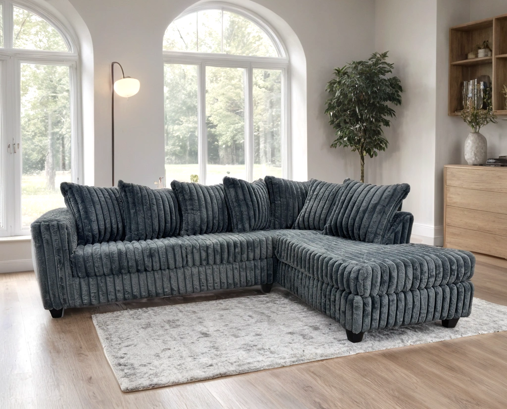 Monaco Corduroy Chaise Sectional