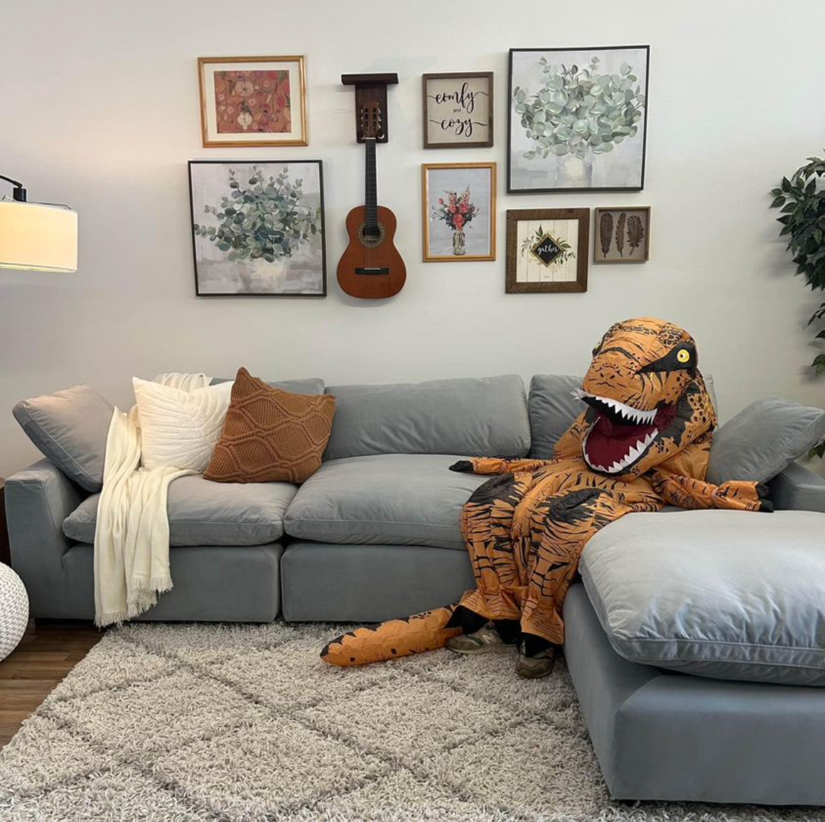 LUX 4 PIECE CLOUD COUCH - GRAY VELVET