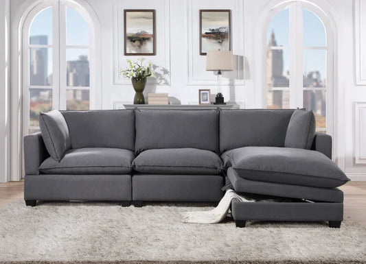 Sofa For Living Room | KOVA Dupe Charcoal Linen | King Gallery Furniture