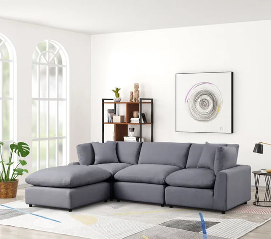 Charcoal Sectional Sofa | Lux 4 Piece Couch | King Gallery Furniture
