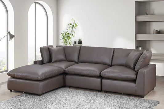Vegan Leather Sectional Sofa | Lux Cloud Couch| King Gallery Furniture