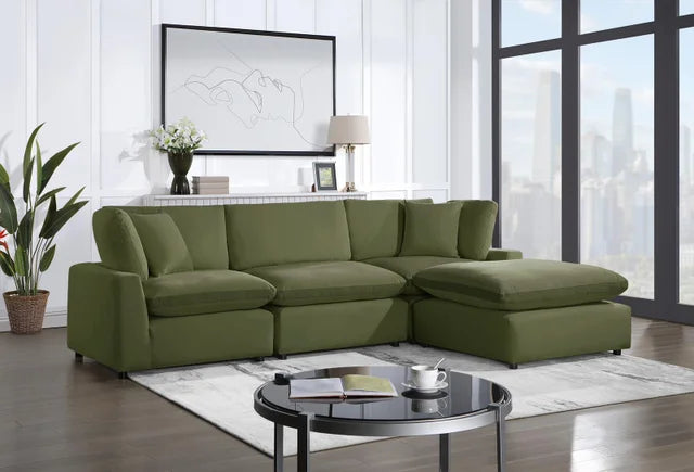Velvet Couch Sectional | Lux 4 Piece Couch | King Gallery Furniture