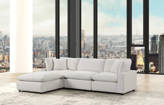 Velvet Sectional With Chaise | Lux Cloud Couch| King Gallery Furniture