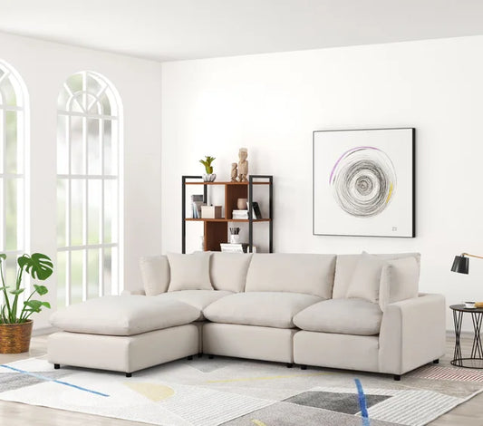 Linen Sectional Furniture | Lux 4 Piece Couch| King Gallery Furniture