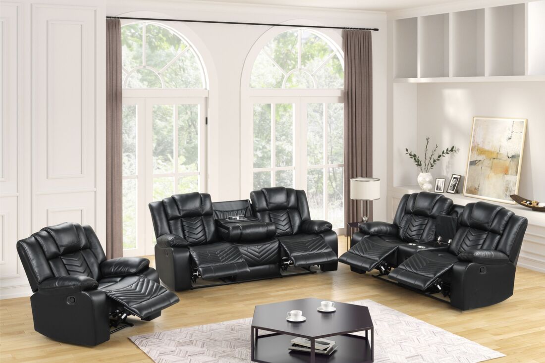 ACE 3PC Reclining Set - Black