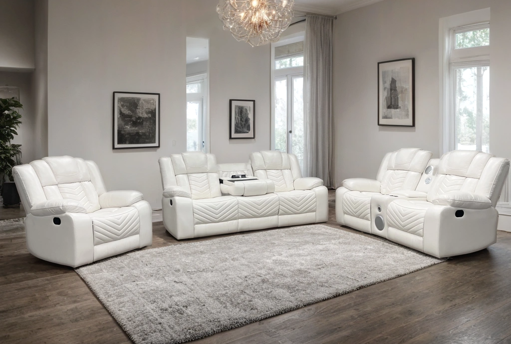 Ace White - 3PC Reclining Set **NEW ARRIVAL**