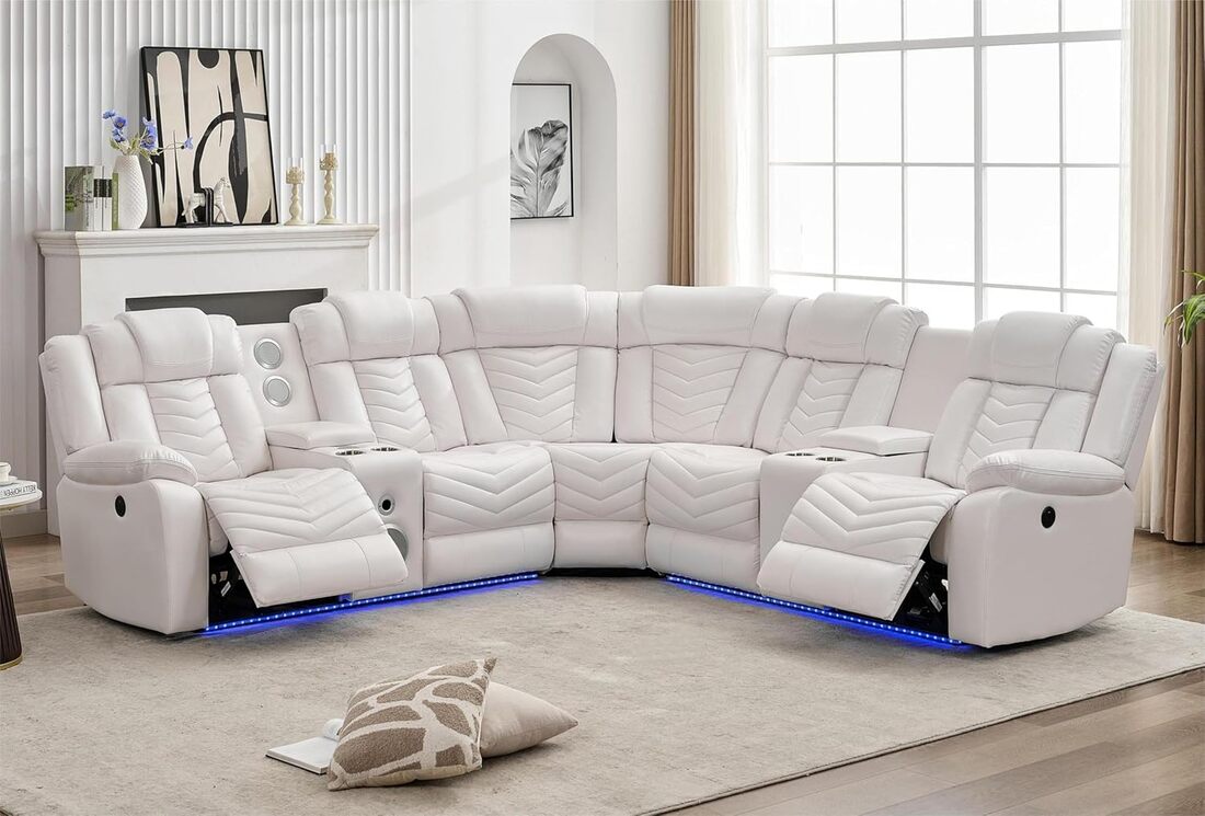 ACE Reclining Sectional - White