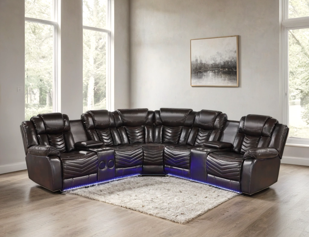 ACE Reclining Sectional - Brown