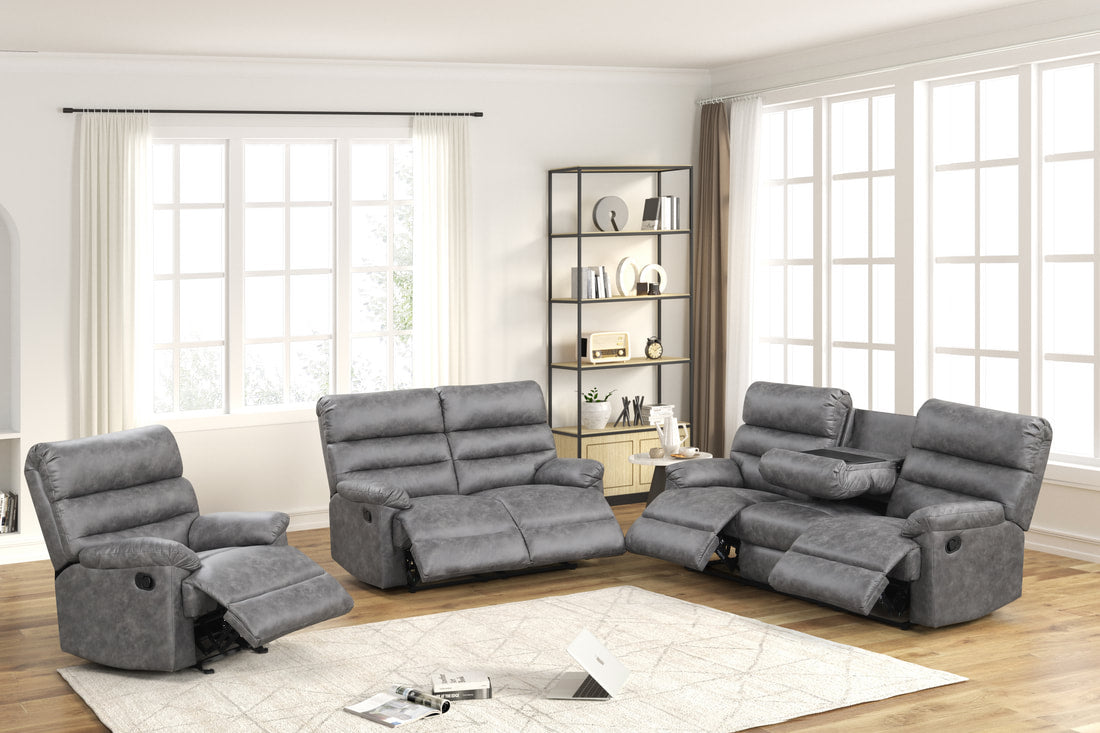 Albert 3PC Reclining Set - Gray Palomino