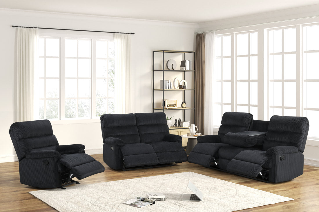 Albert 3PC Reclining Set - Black Cord
