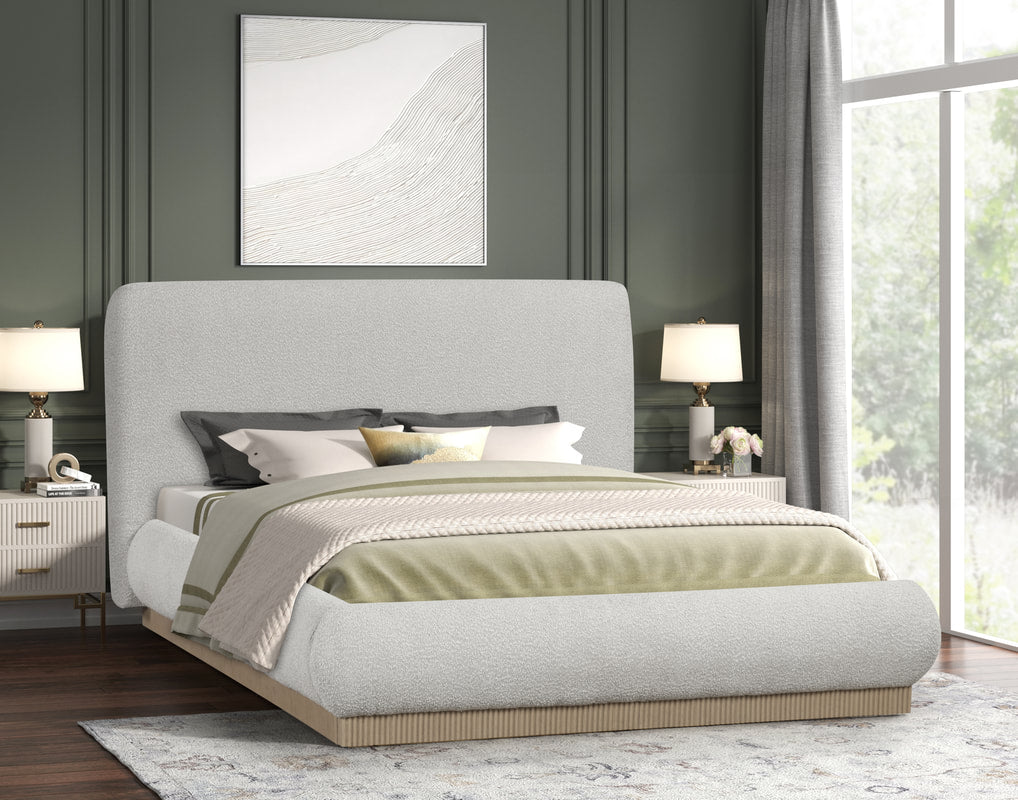 Annie Beige Platform Bed - Queen, King