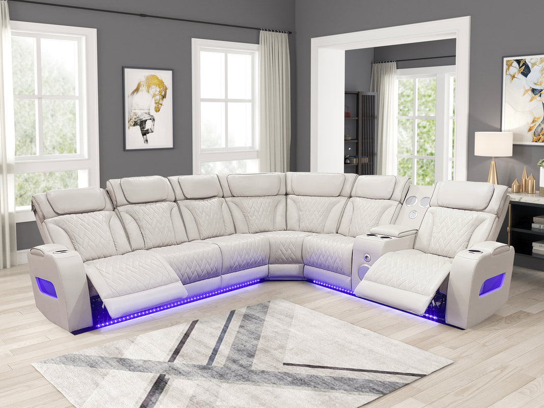 Barcelona Power Reclining Sectional - Sand