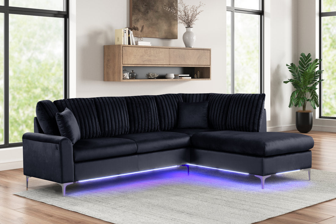 Candy Black - Sectional (w/ LED's)