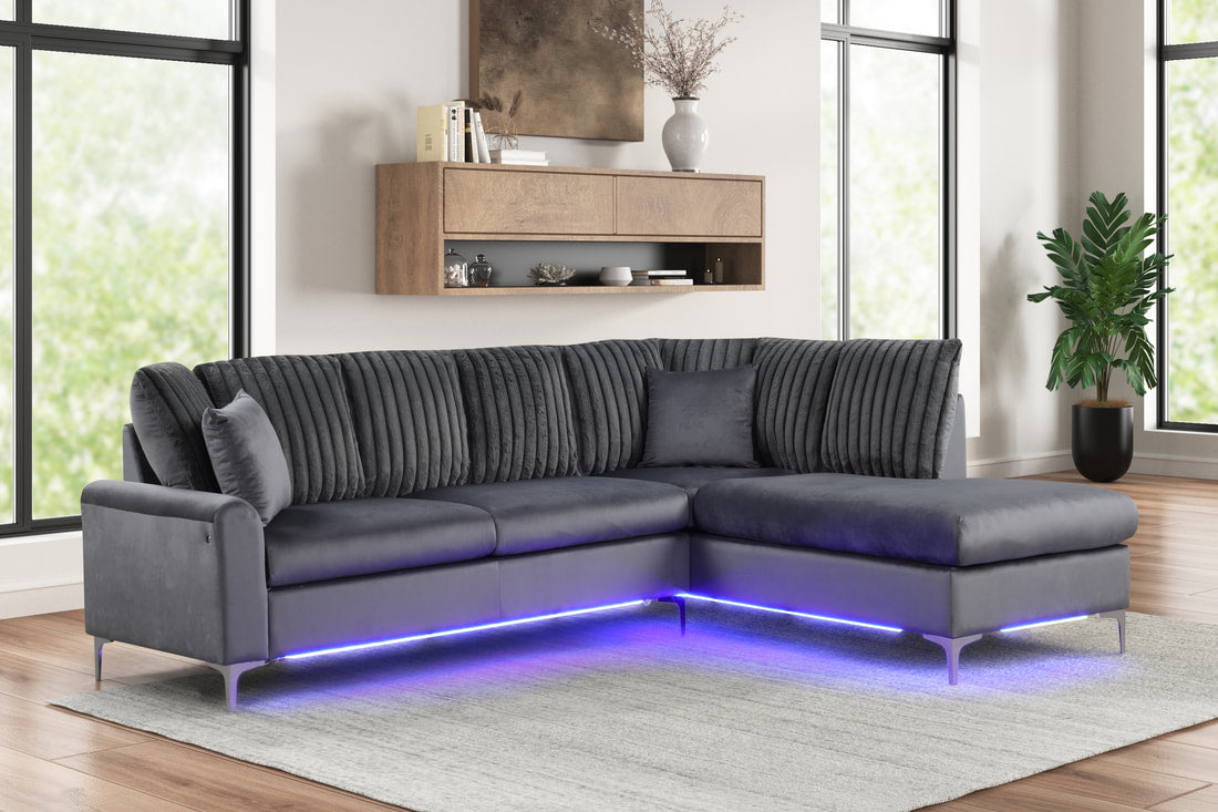 Candy Charcoal - Sectional (w/ LED's)
