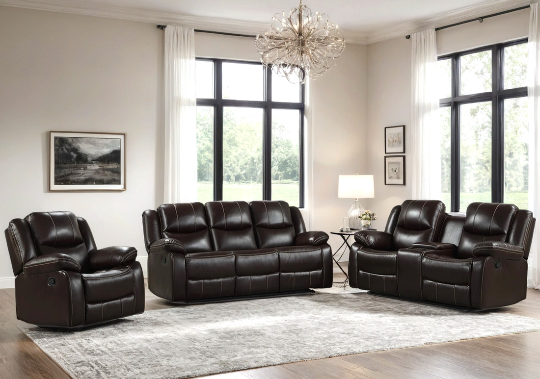 Carter 3PC Reclining Set - Brown
