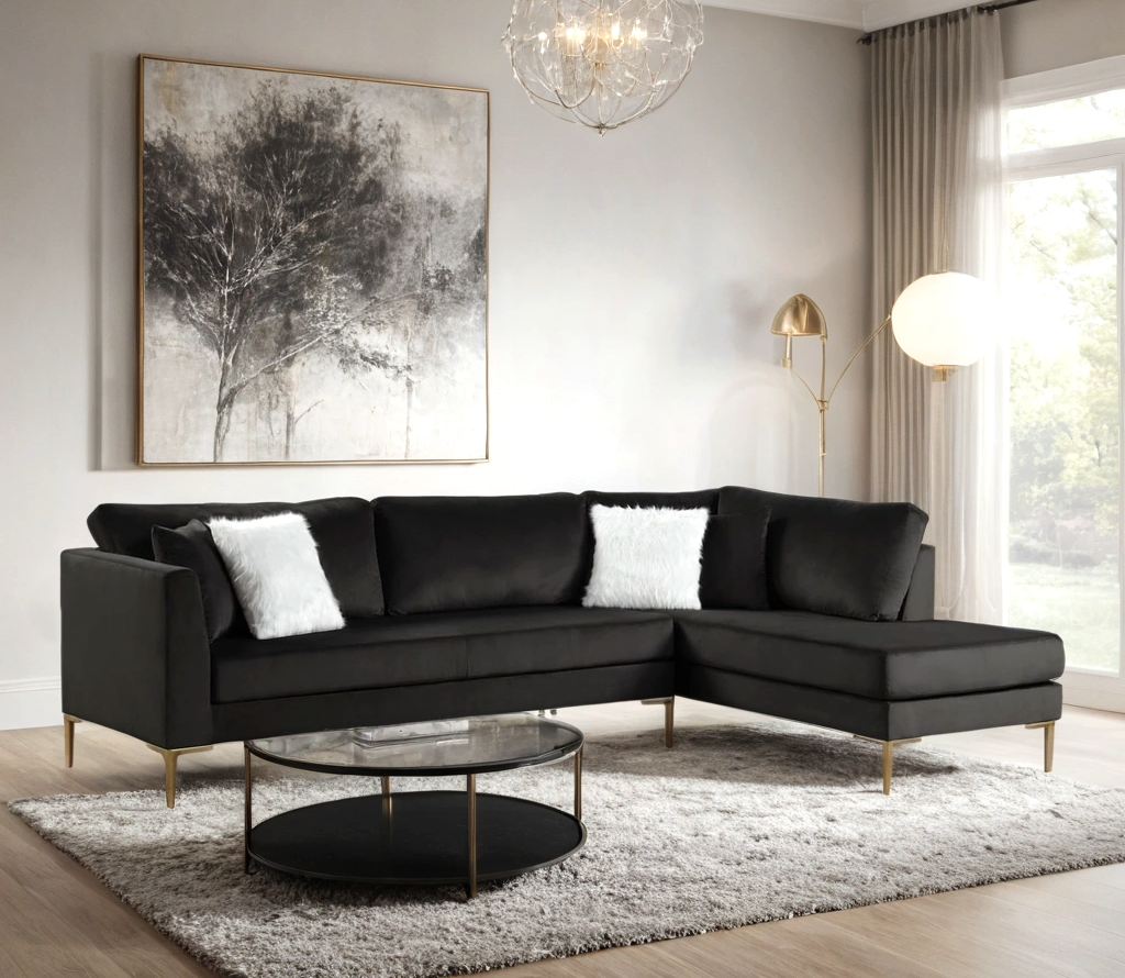 Catalina - Black Sectional (Right-Facing)