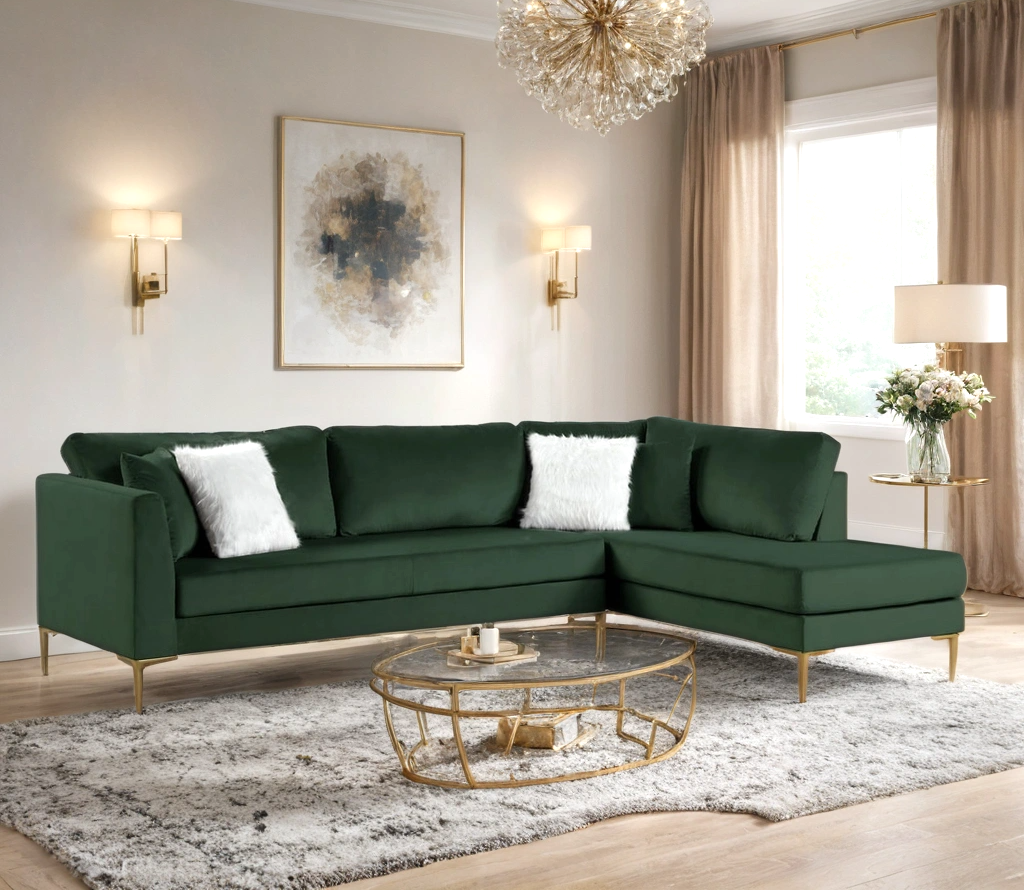Catalina - Green Sectional (Right-Facing)