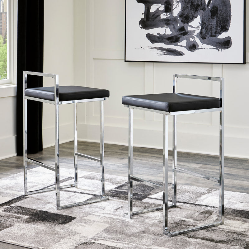 Madanere Bar Height Bar Stool with Upholstered Seat (Set of 2)