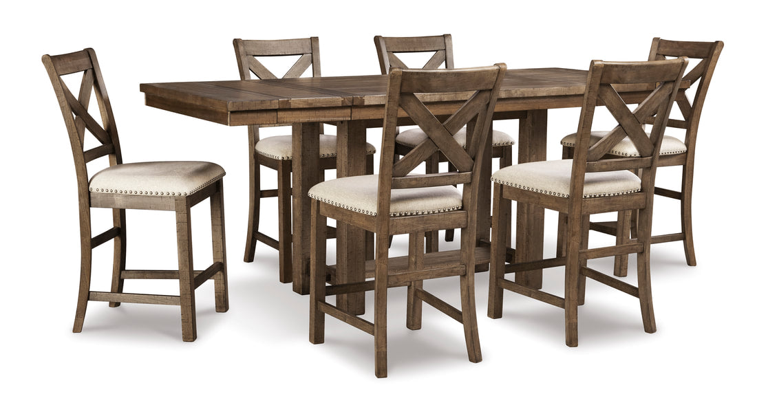 D631 - Counter Height Table + 6 Chairs Set **NEW ARRIVAL** **ON SALE**