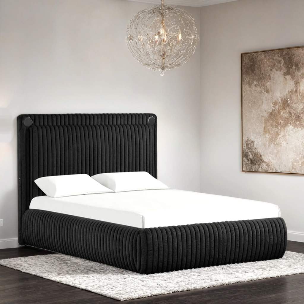 Diana Black Platform Bed - Queen, King **NEW ARRIVAL**