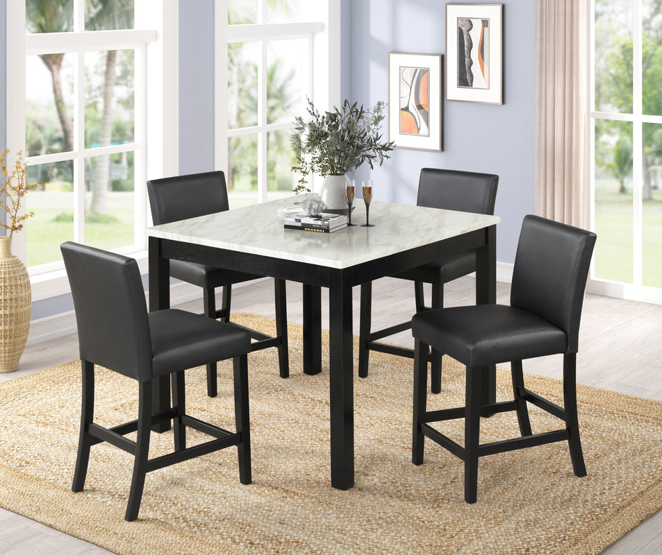 Dior Pub Table Set - PU Black