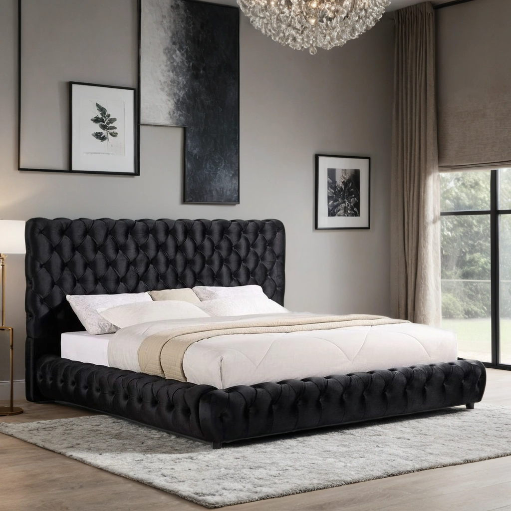 Dream Black Platform Bed - Queen, King