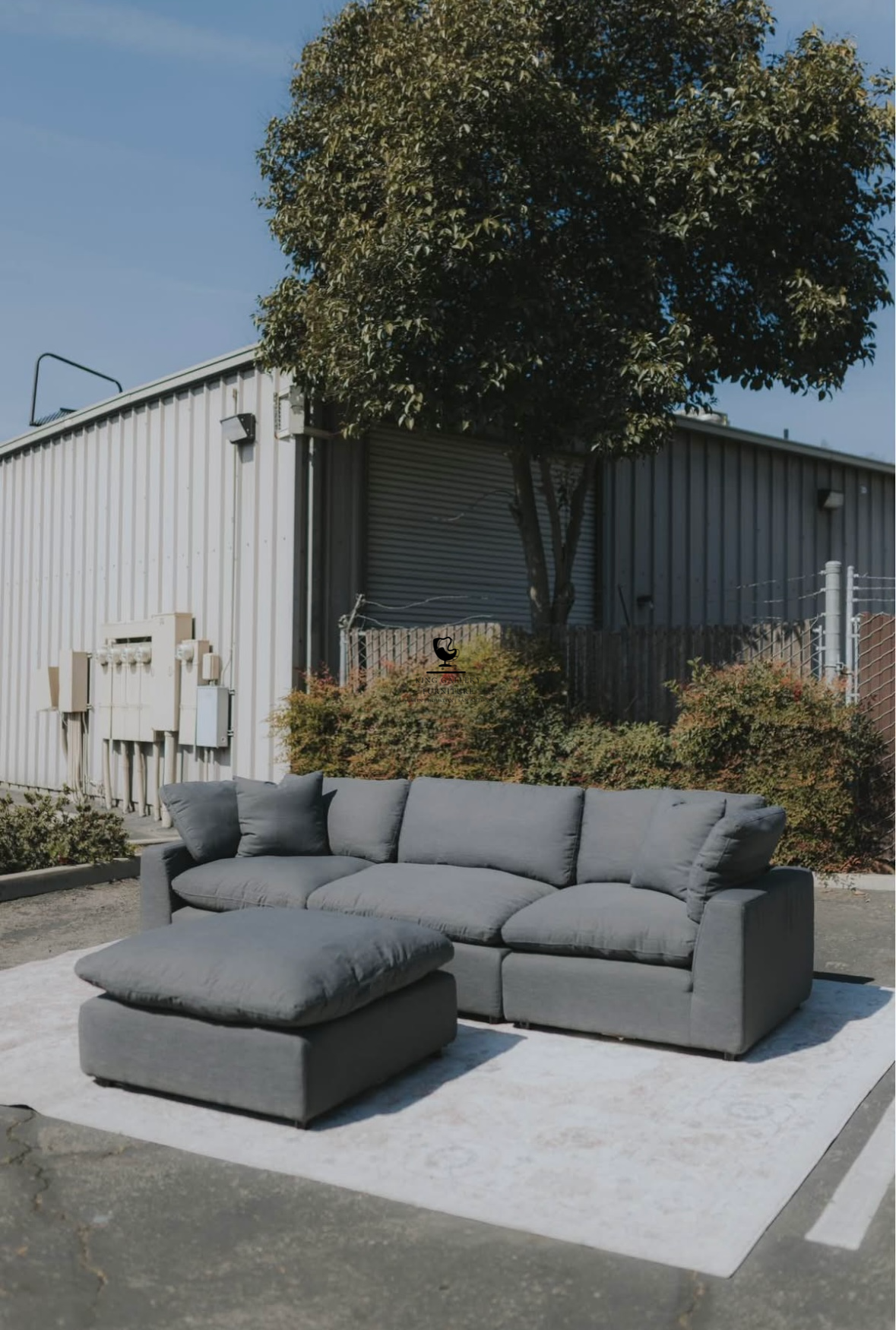 LUX 4 PIECE CLOUD COUCH - CHARCOAL LINEN