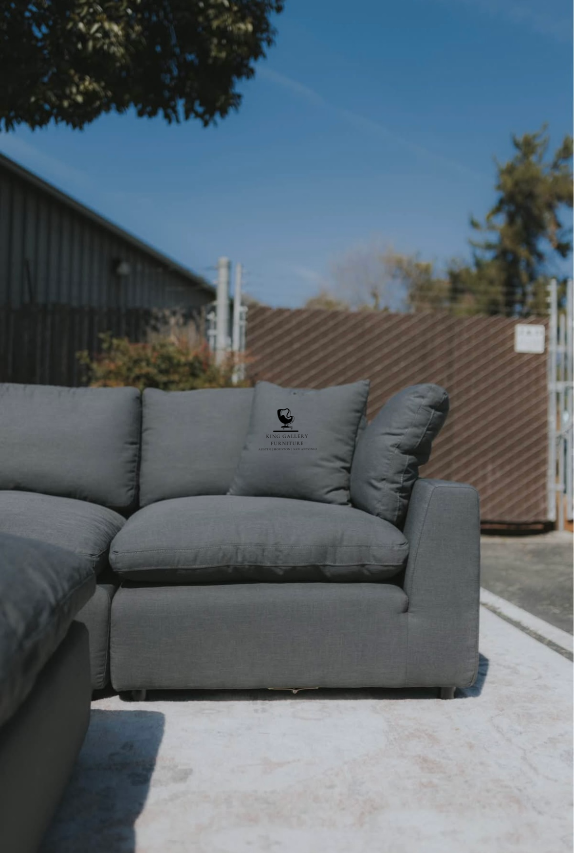 LUX 4 PIECE CLOUD COUCH - CHARCOAL LINEN