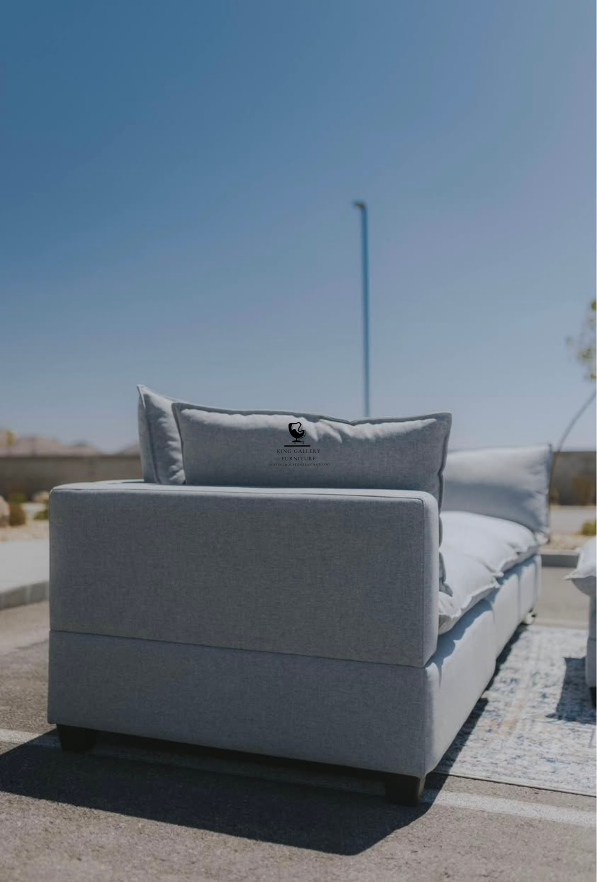 KOVA Cloud Modular Sectional w/ Storage Ottoman - Light Gray Linen