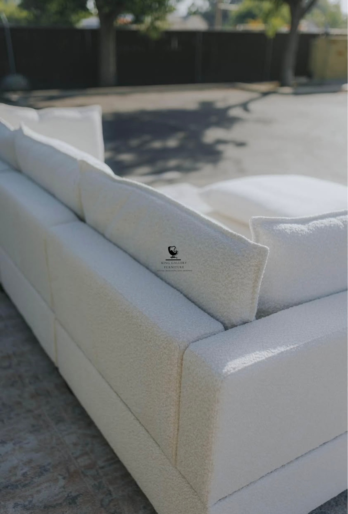 KOVA Cloud Modular Sectional w/ Storage Ottoman - Off White Boucle