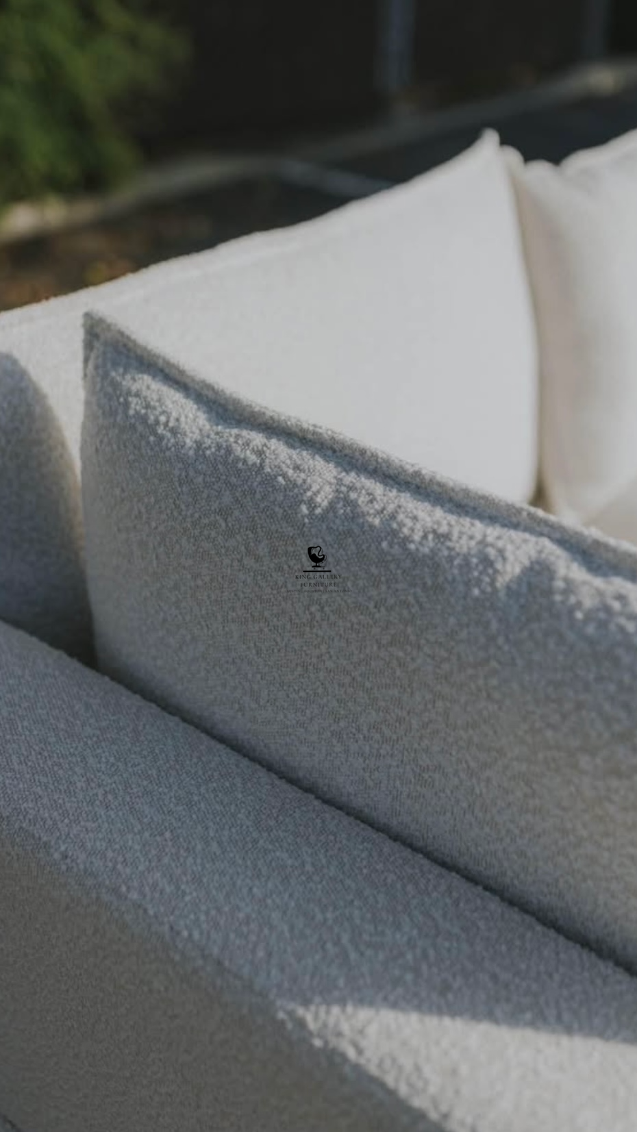 KOVA Cloud Modular Sectional w/ Storage Ottoman - Off White Boucle