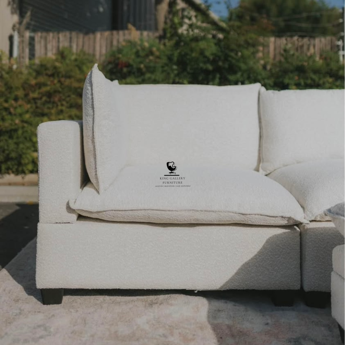 KOVA Cloud Modular Sectional w/ Storage Ottoman - Off White Boucle