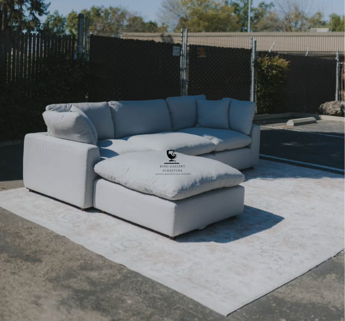 LUX 4 PIECE CLOUD COUCH - GRAY LINEN